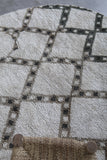 Round Moroccan wool 5 Feet - vintage trellis rug