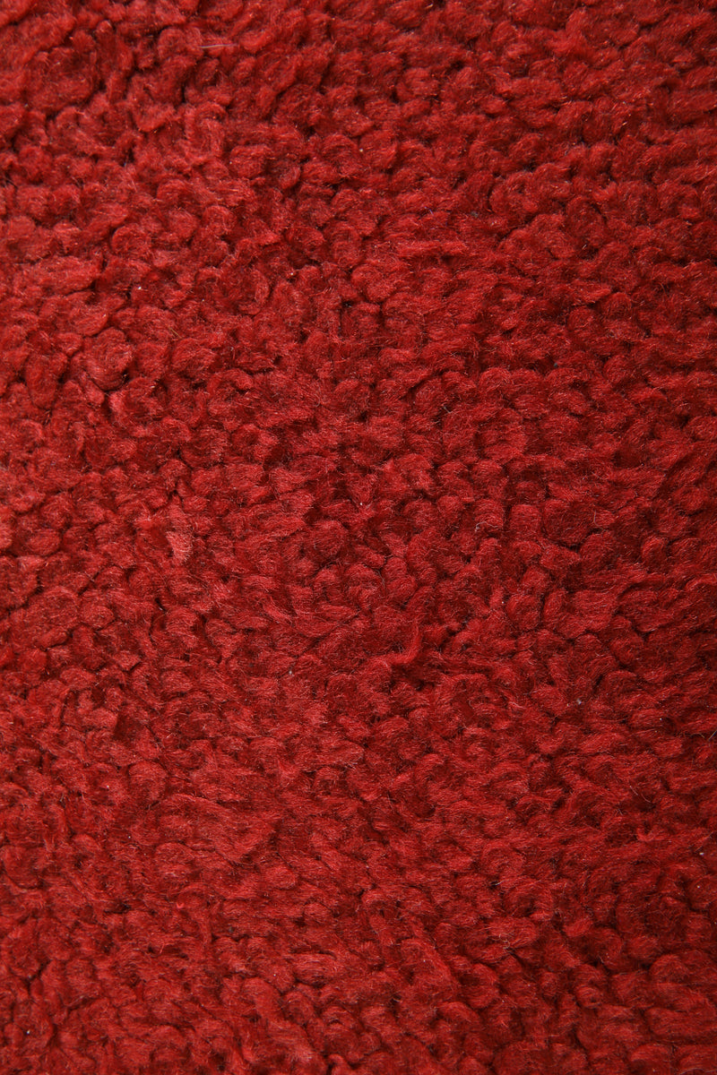 Minimalist red Moroccan rug - 5.3 ft x 5.7 ft - Handwoven wool carpet