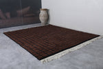 Berber rug - Moroccan Dark Brown rug - Wool Dark Brown rug