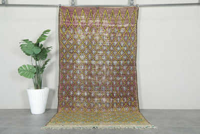 Vintage geometric Moroccan rug - 4.8 ft x 9.3 ft - Handmade wool carpet - moroccan rug