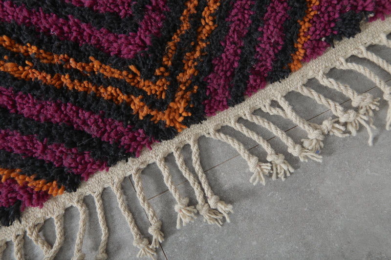 Geometric Moroccan rug - Purple, black & orange - 8.3 FT X 10 FT