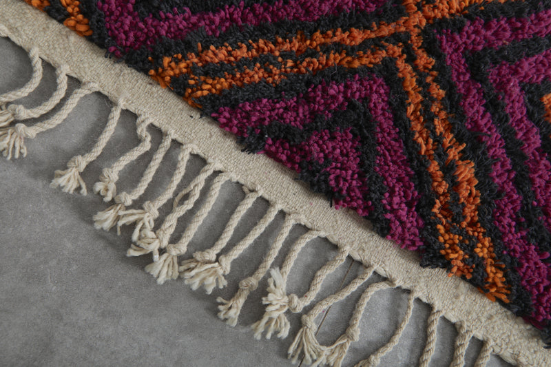 Geometric Moroccan rug - Purple, black & orange - 8.3 FT X 10 FT