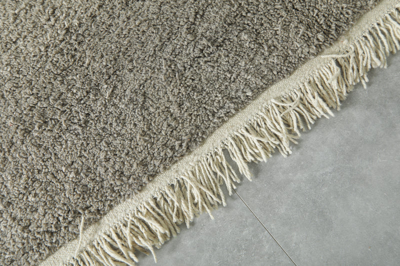 Minimalist gray beni ourain rug - Handwoven Moroccan wool area rug - 8 ft x 10.3 ft