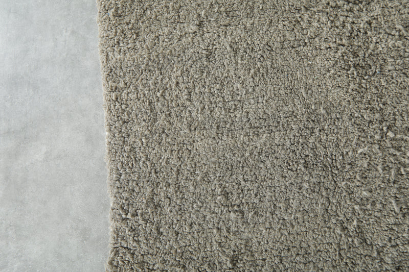 Minimalist gray beni ourain rug - Handwoven Moroccan wool area rug - 8 ft x 10.3 ft