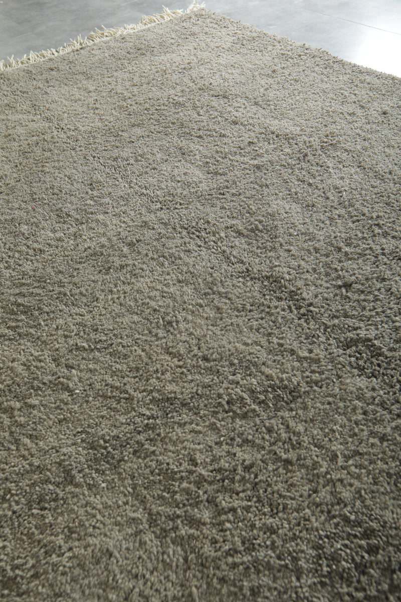 Minimalist gray beni ourain rug - Handwoven Moroccan wool area rug - 8 ft x 10.3 ft