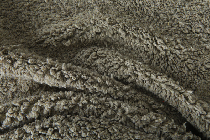 Minimalist gray beni ourain rug - Handwoven Moroccan wool area rug - 8 ft x 10.3 ft