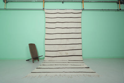 Vintage Moroccan Handwoven Kilim Rug - Artisan Design 6x12.9 FT - Handwoven Kilim