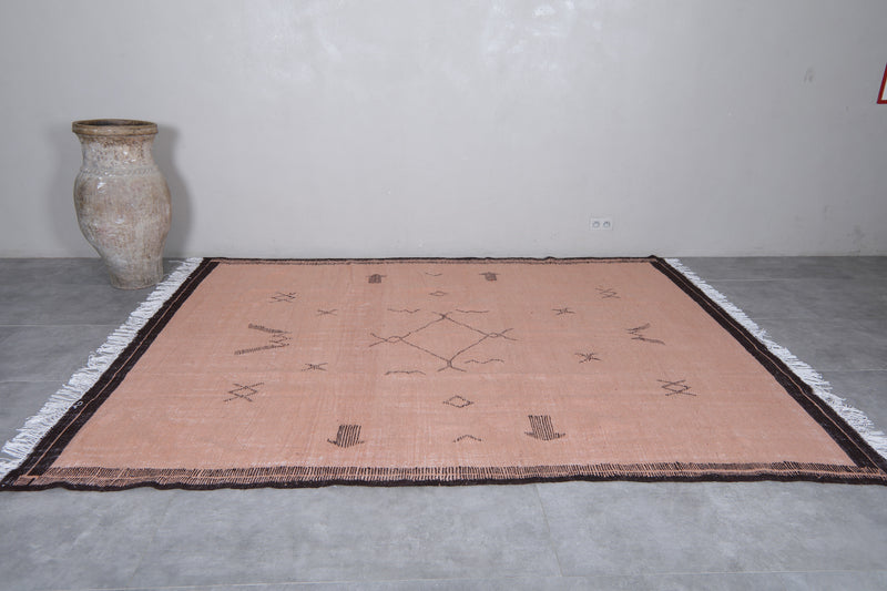 Moroccan Rug - 7.8 X 10.1 Feet | Desert Rose - Flat woven rugs