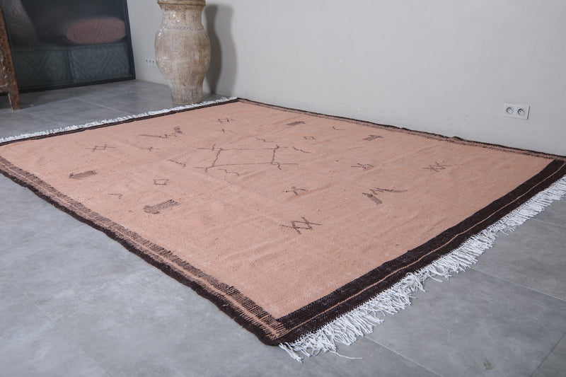 Moroccan Rug - 7.8 X 10.1 Feet | Desert Rose - Flat woven rugs
