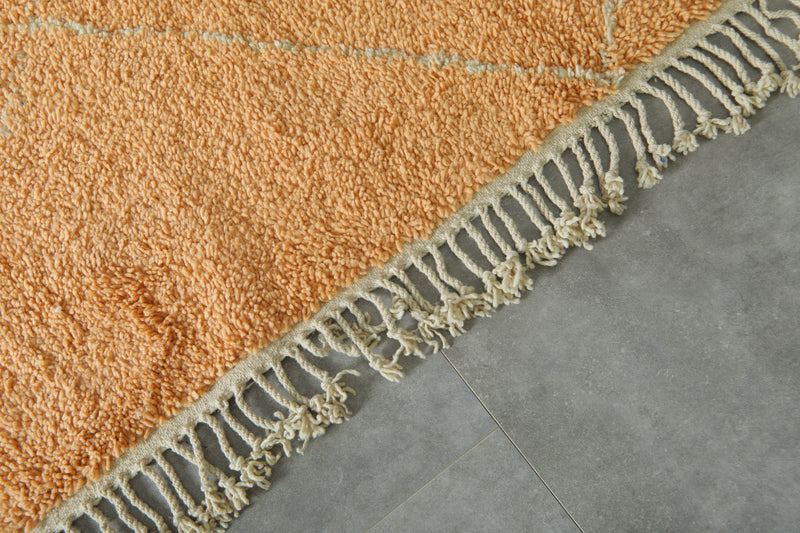 Orange beni ourain rug – Handwoven Moroccan wool rug with diamond pattern - 8.2 ft x 8.3 ft