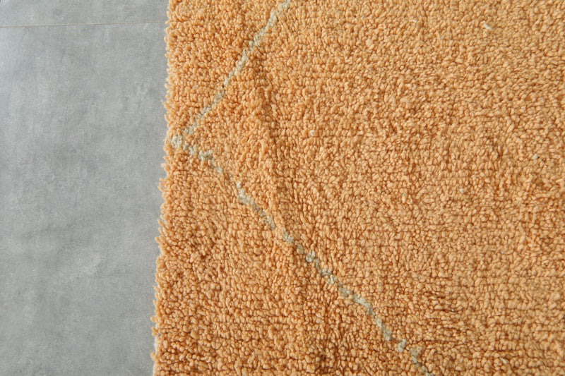 Orange beni ourain rug – Handwoven Moroccan wool rug with diamond pattern - 8.2 ft x 8.3 ft