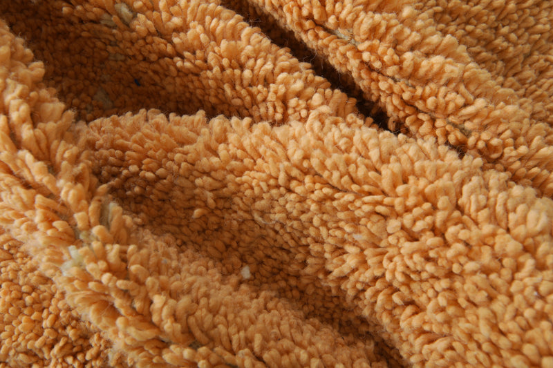 Orange beni ourain rug – Handwoven Moroccan wool rug with diamond pattern - 8.2 ft x 8.3 ft