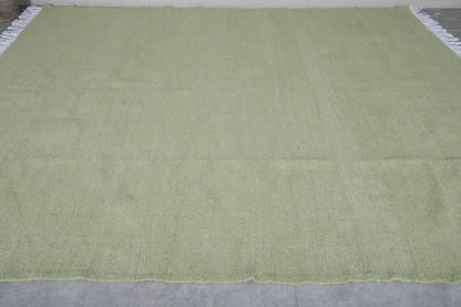 Green Moroccan - Flat woven wool kilim - Berber custom rug