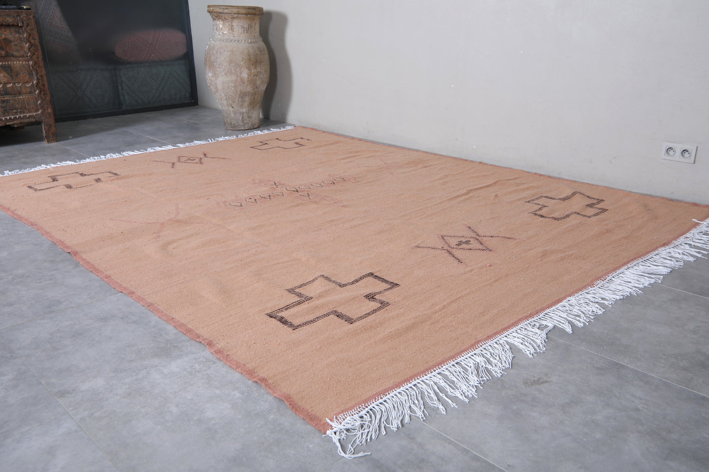 Handwoven Moroccan - Flat woven wool kilim - Berber custom rug
