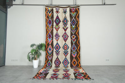 Colorful vintage rug 5.1 x 12.5 feet - 