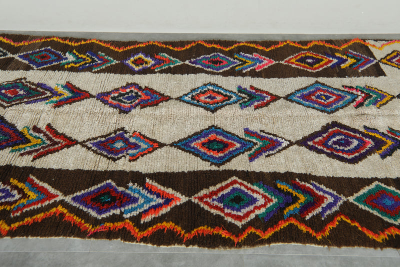 Colorful vintage rug 5.1 x 12.5 feet - 