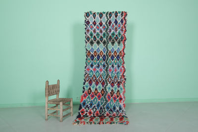 Vibrant Moroccan Rug - 2.2 X 7.1 Feet | Colorful Berber Runner - Beni ourain rugs