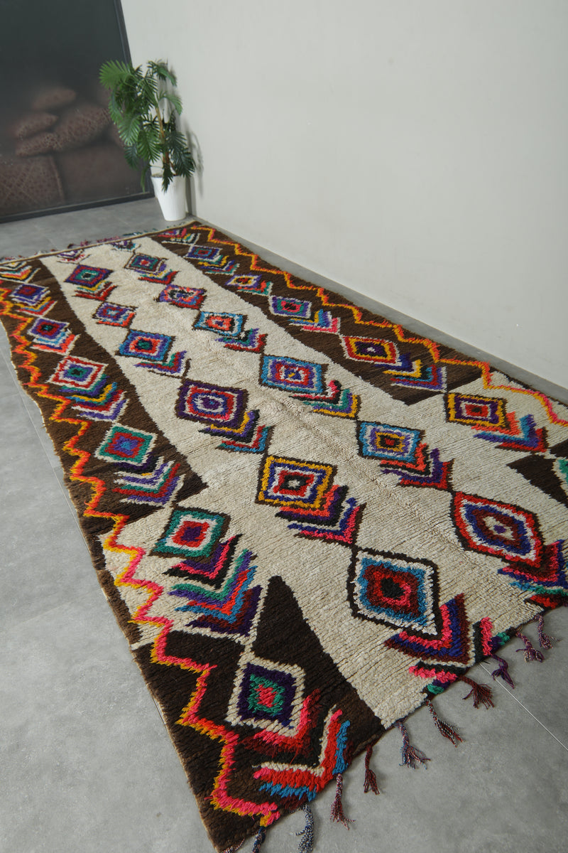 Colorful vintage rug 5.1 x 12.5 feet - 