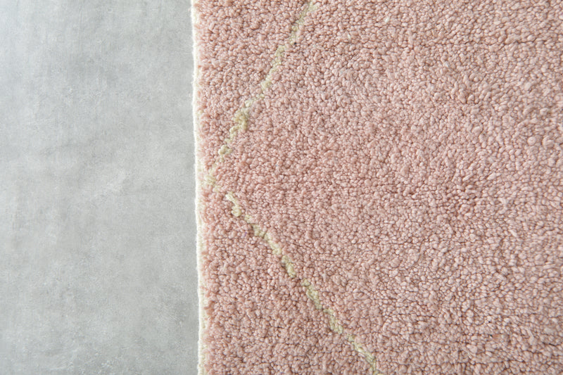 Pink Moroccan beni ourain rug - 8.1 ft x 10.1 ft