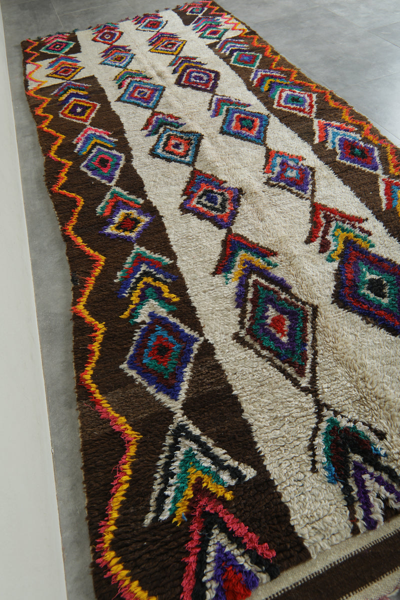 Colorful vintage rug 5.1 x 12.5 feet - 