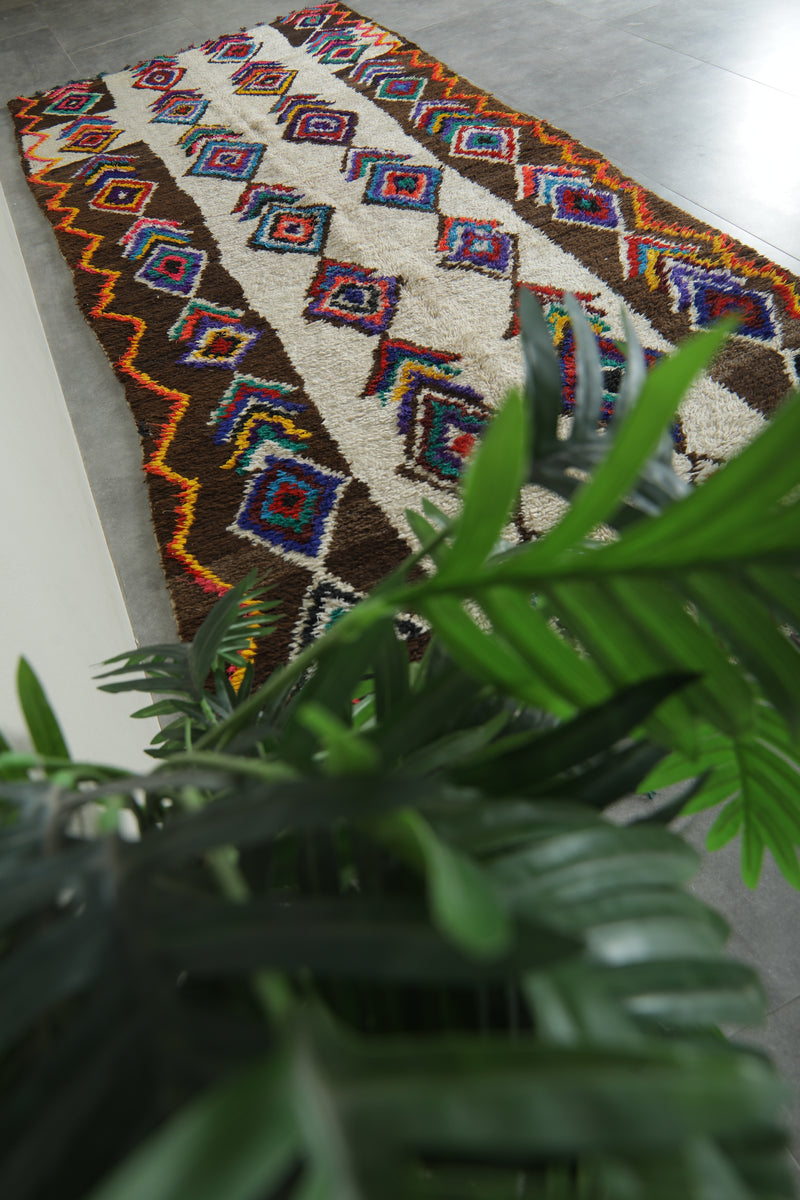 Colorful vintage rug 5.1 x 12.5 feet - 