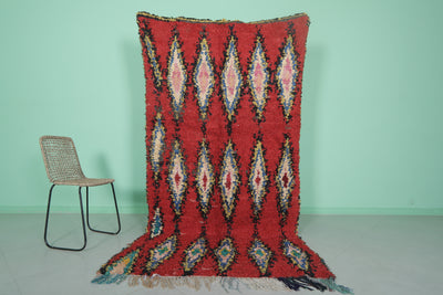 Large Moroccan Rug - 4.4 X 8.5 Feet | Vibrant Tribal Design - Boucherouite Rugs