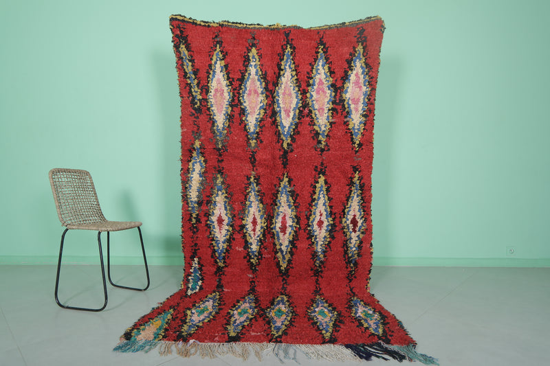 Large Moroccan Rug - 4.4 X 8.5 Feet | Vibrant Tribal Design - Boucherouite Rugs