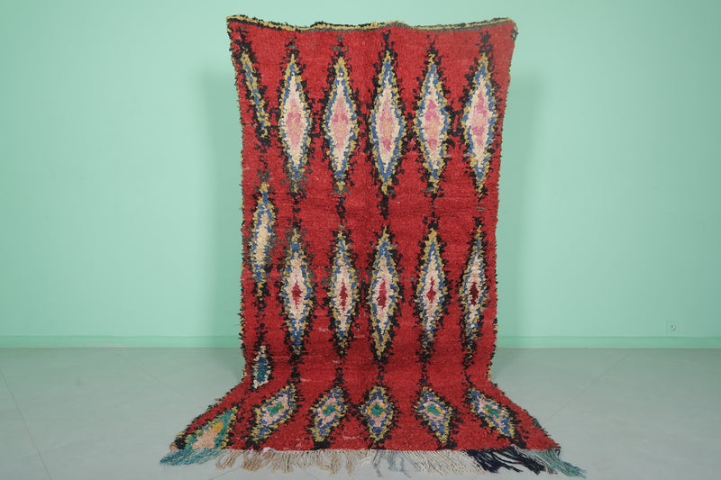 Large Moroccan Rug - 4.4 X 8.5 Feet | Vibrant Tribal Design - Boucherouite Rugs