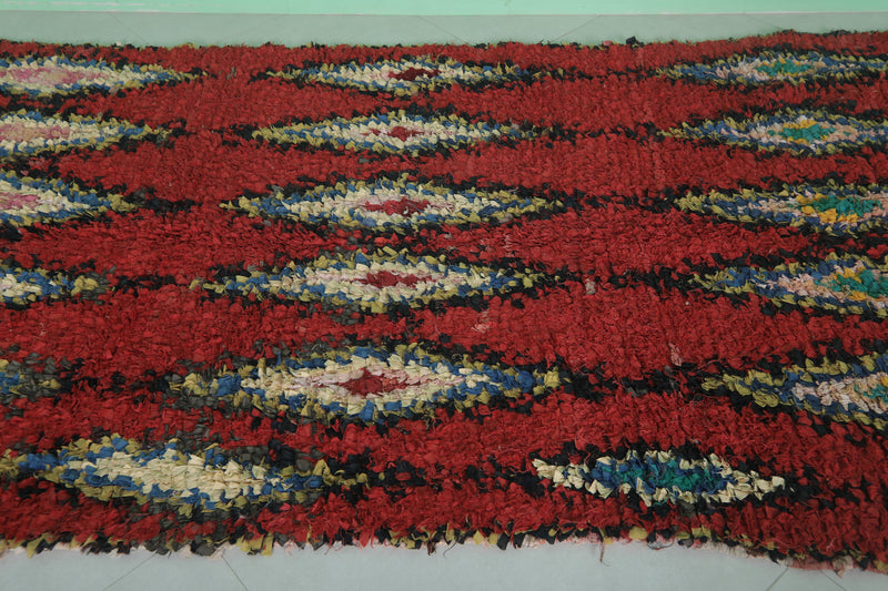 Large Moroccan Rug - 4.4 X 8.5 Feet | Vibrant Tribal Design - Boucherouite Rugs