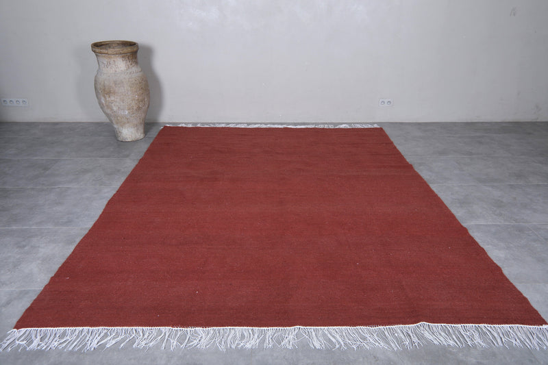 Moroccan Rug - 8 X 9.7 Feet | Terracotta Red