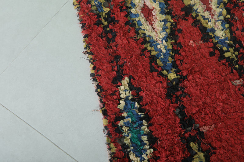 Large Moroccan Rug - 4.4 X 8.5 Feet | Vibrant Tribal Design - Boucherouite Rugs