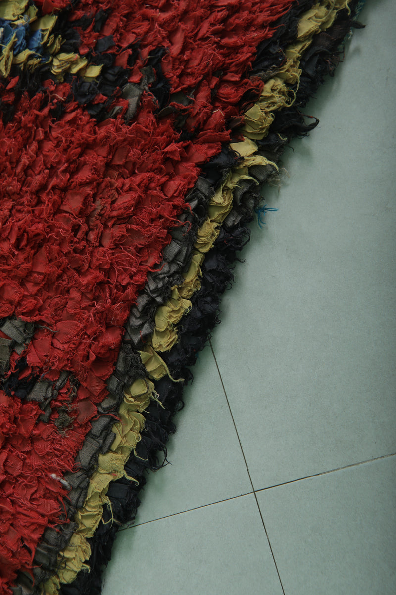 Large Moroccan Rug - 4.4 X 8.5 Feet | Vibrant Tribal Design - Boucherouite Rugs