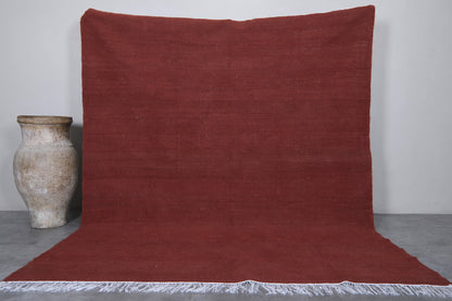 Flat woven Moroccan Brown red rug - Berber rug - Morocco rug