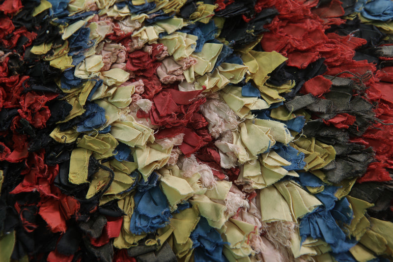 Large Moroccan Rug - 4.4 X 8.5 Feet | Vibrant Tribal Design - Boucherouite Rugs