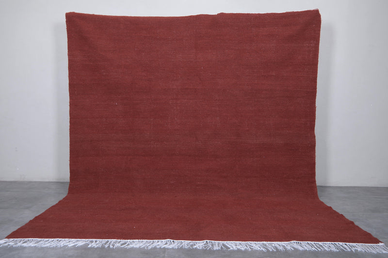 Moroccan Rug - 8 X 9.7 Feet | Terracotta Red