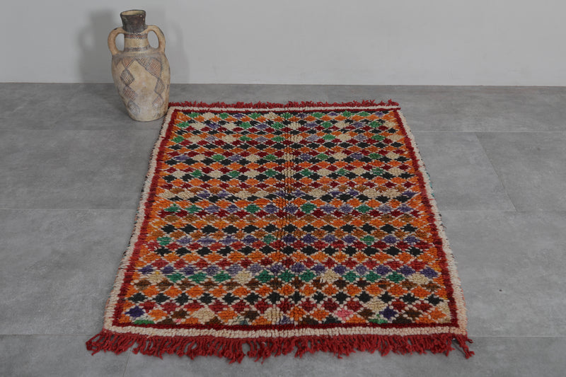 Handmade Moroccan Rug - 3.4 x 4.7 ft | Vibrant Berber Style - Azilal rugs