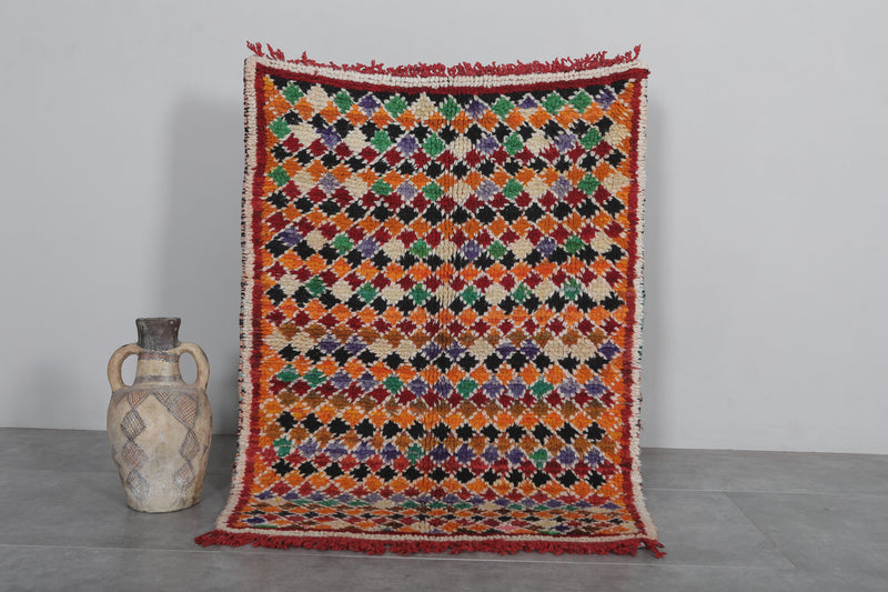 Handmade Moroccan Rug - 3.4 x 4.7 ft | Vibrant Berber Style - Azilal rugs