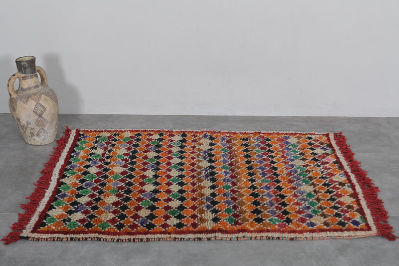 Handmade Moroccan Rug - 3.4 x 4.7 ft | Vibrant Berber Style - Azilal rugs