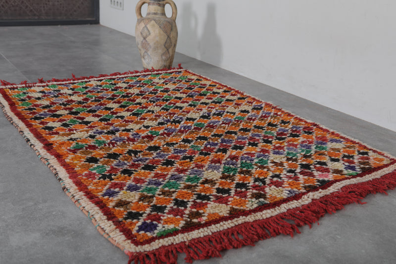 Handmade Moroccan Rug - 3.4 x 4.7 ft | Vibrant Berber Style - Azilal rugs
