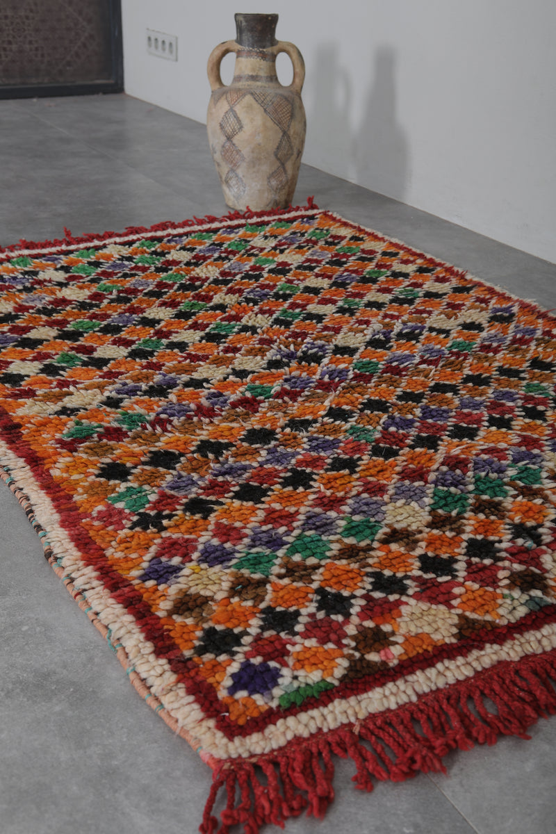 Handmade Moroccan Rug - 3.4 x 4.7 ft | Vibrant Berber Style - Azilal rugs
