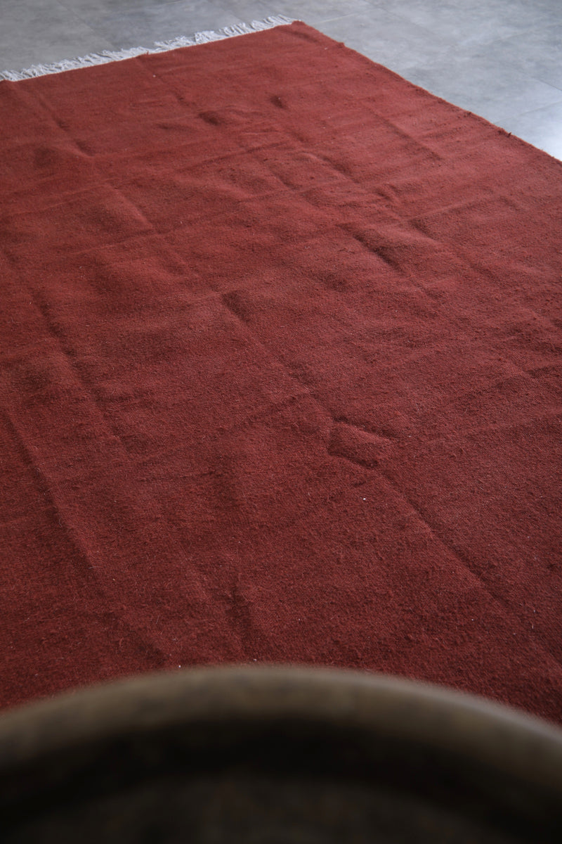 Moroccan Rug - 8 X 9.7 Feet | Terracotta Red