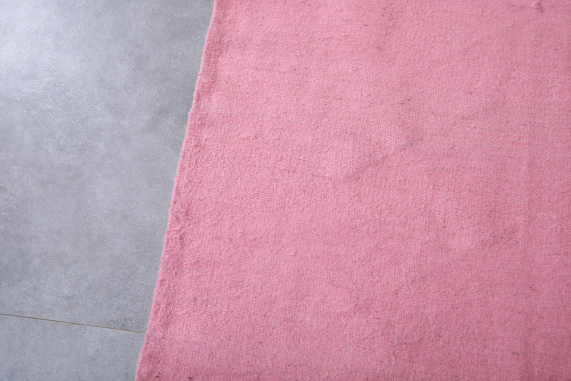 Moroccan Rug - Pink Wool 7.8 x 9.6 ft | Handwoven Berber Carpet - Flat woven rugs