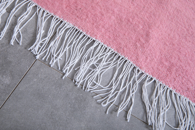 Moroccan Rug - Pink Wool 7.8 x 9.6 ft | Handwoven Berber Carpet - Flat woven rugs