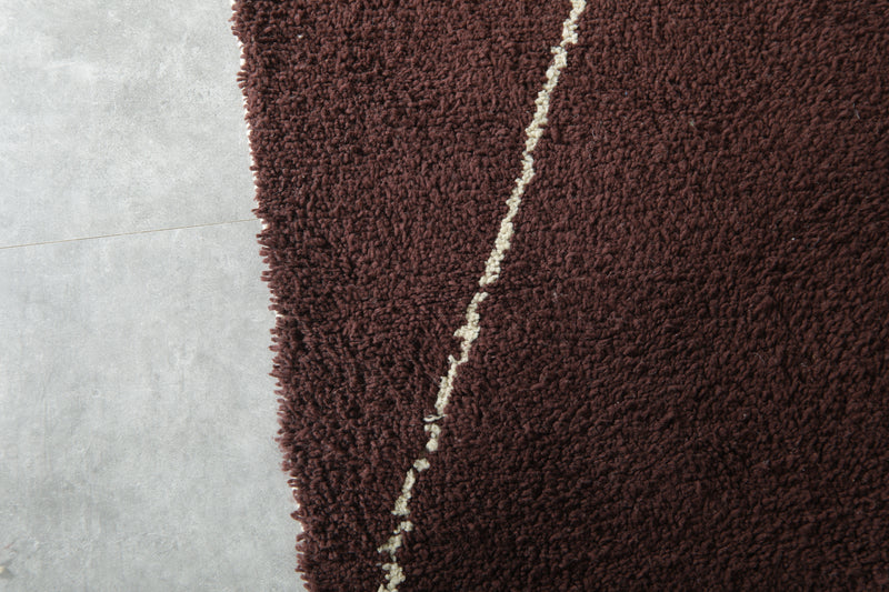 Brown Moroccan beni ourain rug with white diamond pattern - 8 ft x 10.3 ft