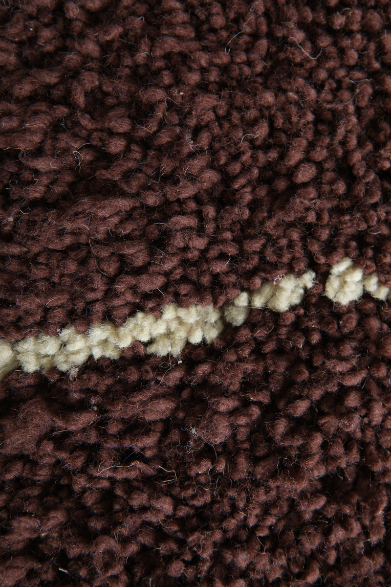 Brown Moroccan beni ourain rug with white diamond pattern - 8 ft x 10.3 ft