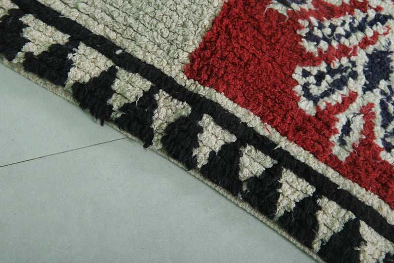 Moroccan Berber Rug - 3.4 x 6.5 ft Handwoven Vibrant Carpet - Boucherouite Rugs