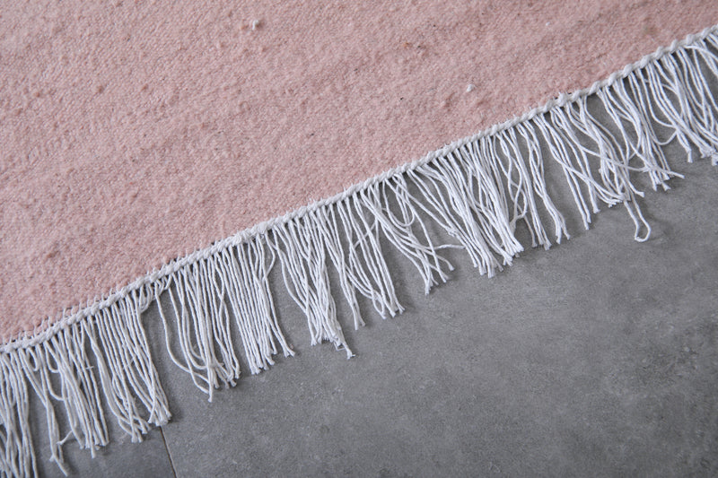 Moroccan Rug - 7.9 X 10.3 Feet | Soft Pink Minimalist Design - Flat woven rugs