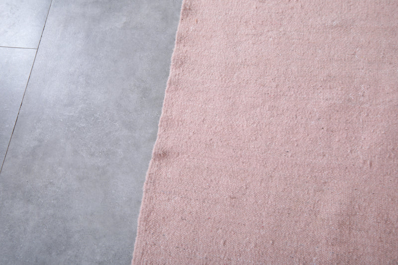 Moroccan Rug - 7.9 X 10.3 Feet | Soft Pink Minimalist Design - Flat woven rugs