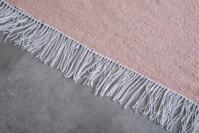 Moroccan Rug - 7.9 X 10.3 Feet | Soft Pink Minimalist Design - Flat woven rugs