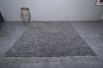 Hand knotted Moroccan rug - Black and gray and white wool - Custom rug